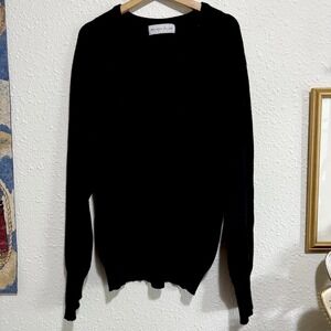 Vintage Murray Allan Scotland Pure Cashmere Crewneck Men's L Sweater Black